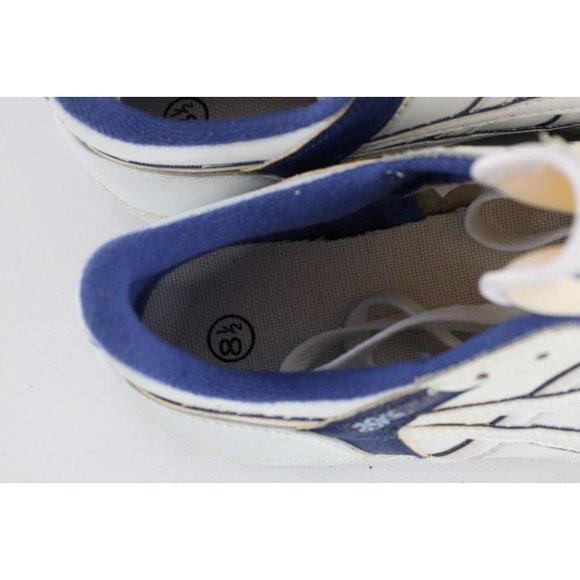 NOS Vintage 90s Asics Mens 8.5 Spell Out Outrage Lo Sneakers Shoes White Blue main image 11